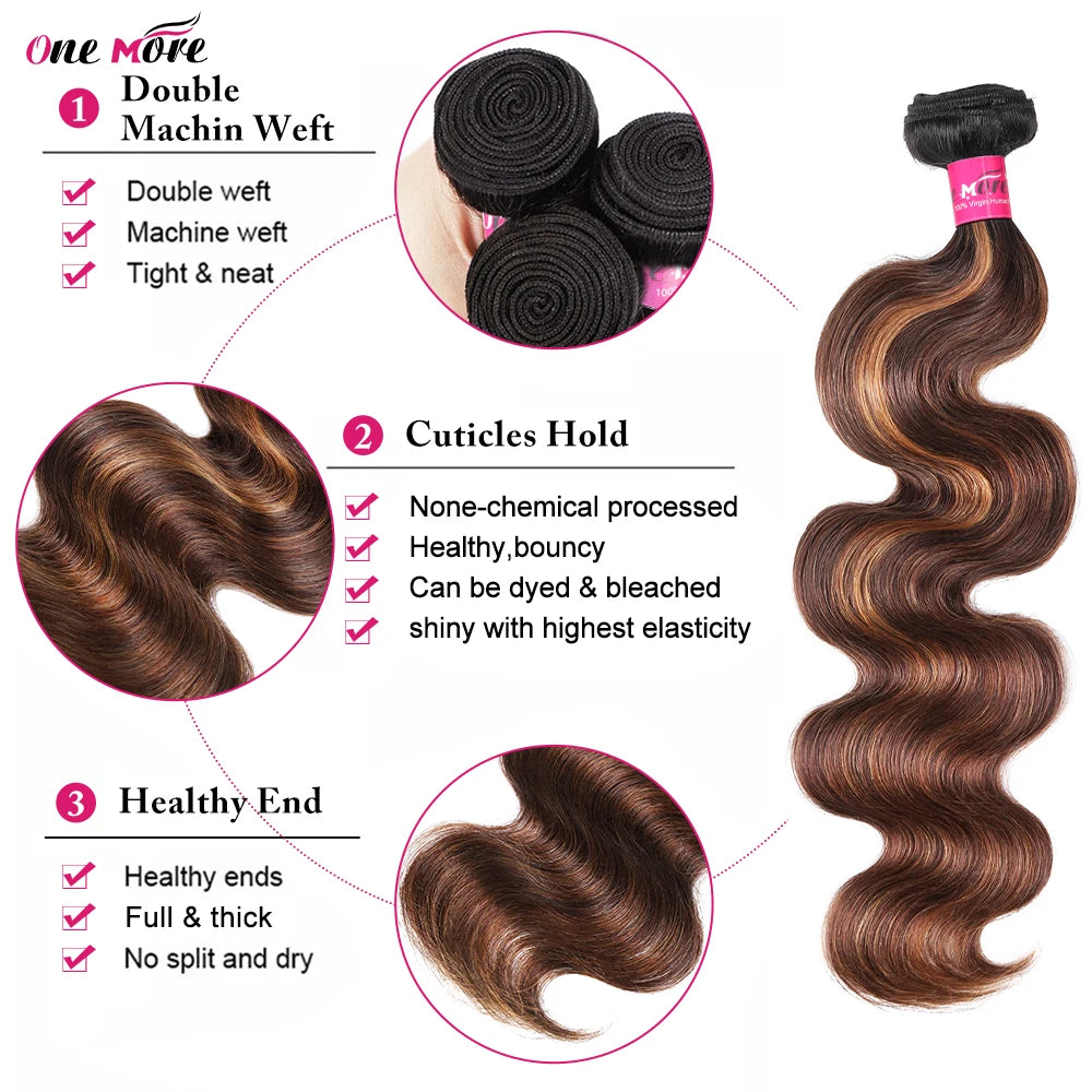 FB 30 Highlight Body Wave Bundles Ombre Colored Human Hair Bundles 1B 4 30 Brown Brazilian Hair Weave Bundle 1 3 4 Hair Bundles