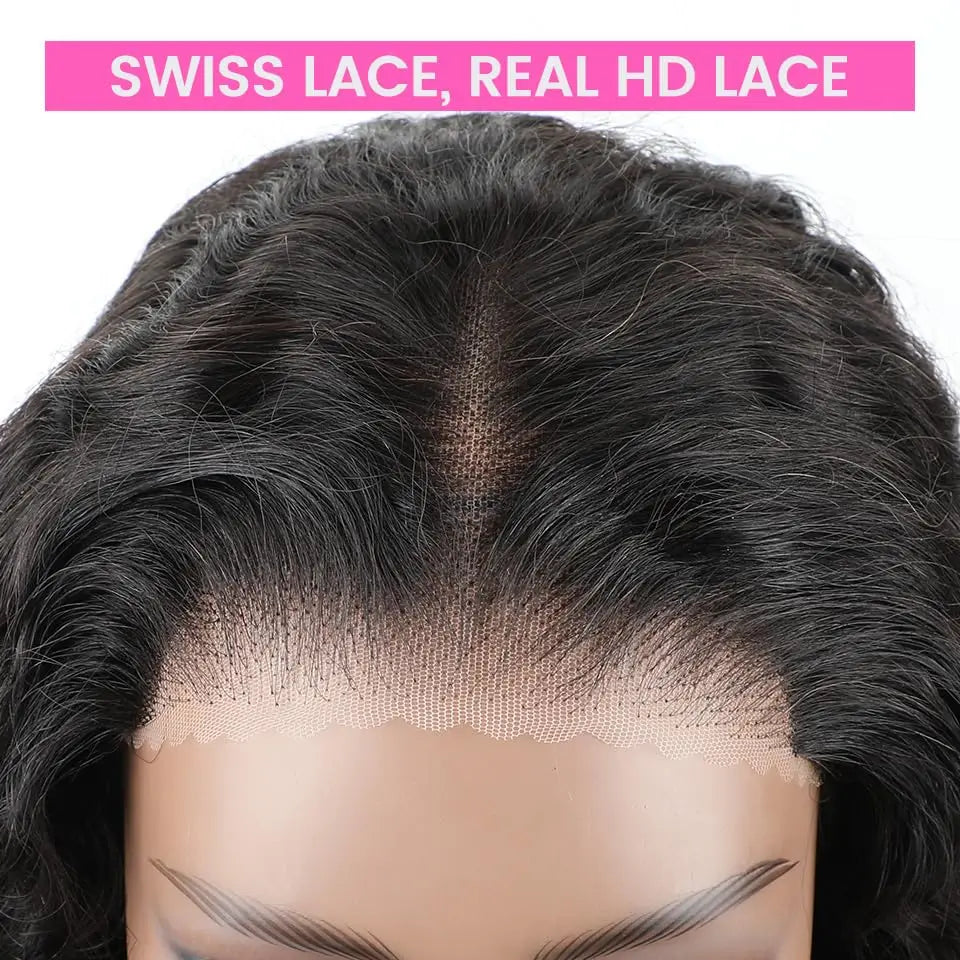 Short Bob Glueless Wigs Deep Wave Glueless Human Hair Ready To Wear 180% Pre Cut Lace 4x4 13x4 Culry Lace Front Human Hair Black