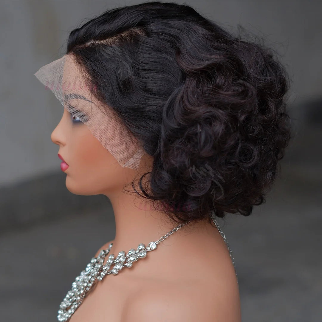 12A Raw Donor Human Hair Wigs 13x4 HD Lace Frontal 250% Density Unprocessed Vietnamese Double Drown Bouncy Wave Lace Frontal Wig