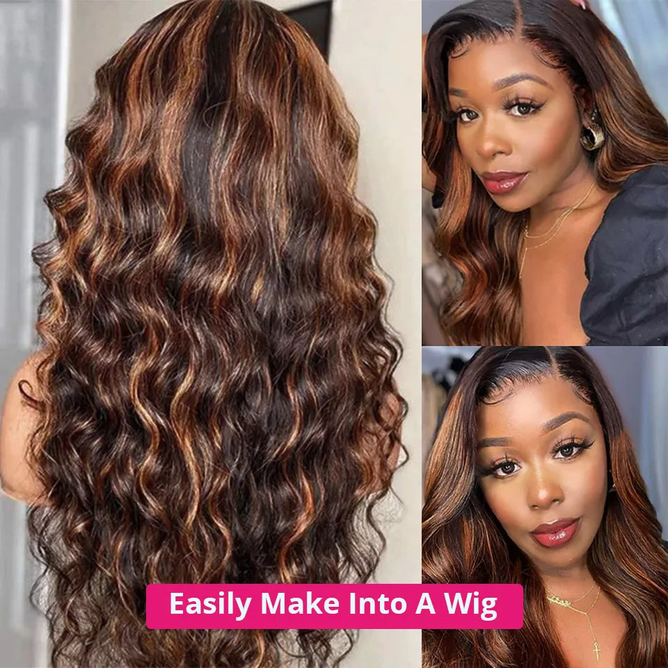 FB 30 Highlight Body Wave Bundles Ombre Colored Human Hair Bundles 1B 4 30 Brown Brazilian Hair Weave Bundle 1 3 4 Hair Bundles
