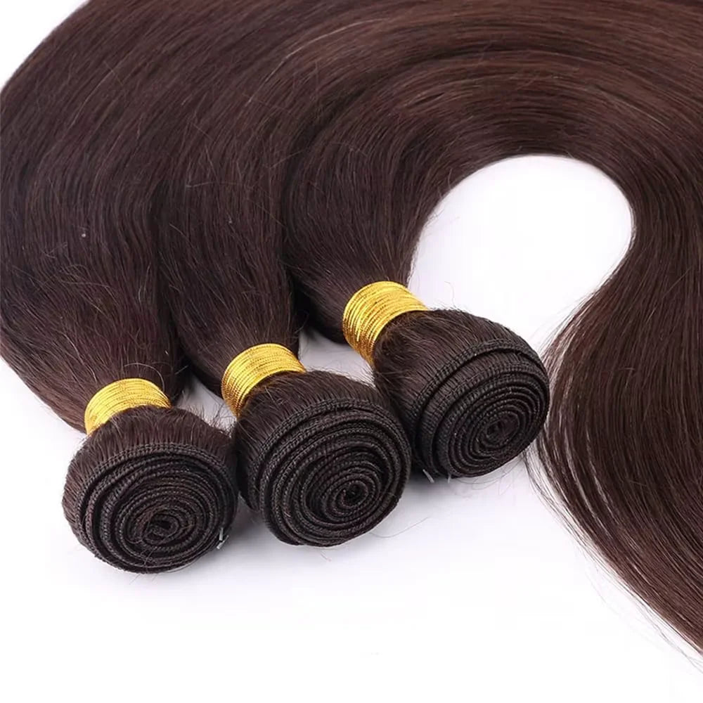 #4 Chocolate Brown Straight Bundles Brazilian Human Hair Extensions Dark Brown Straight Bundles 30 32 Inch Brown Human Hair