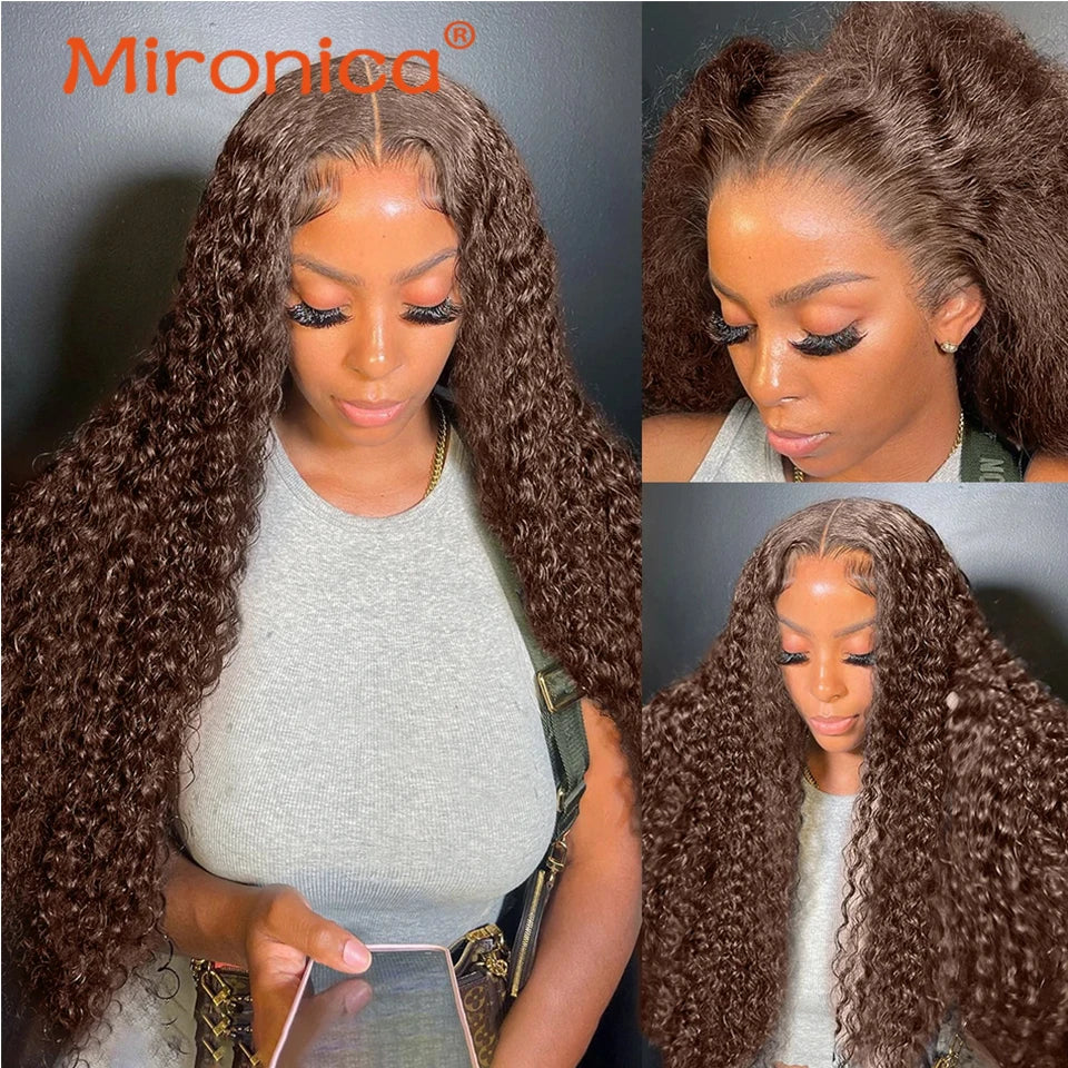 Chocolate Brown Water Wave Brazillian Human Hair 3/4 Bundles Deal Human Hair Weaving Wefts Remy Human Hair Extensions for Women