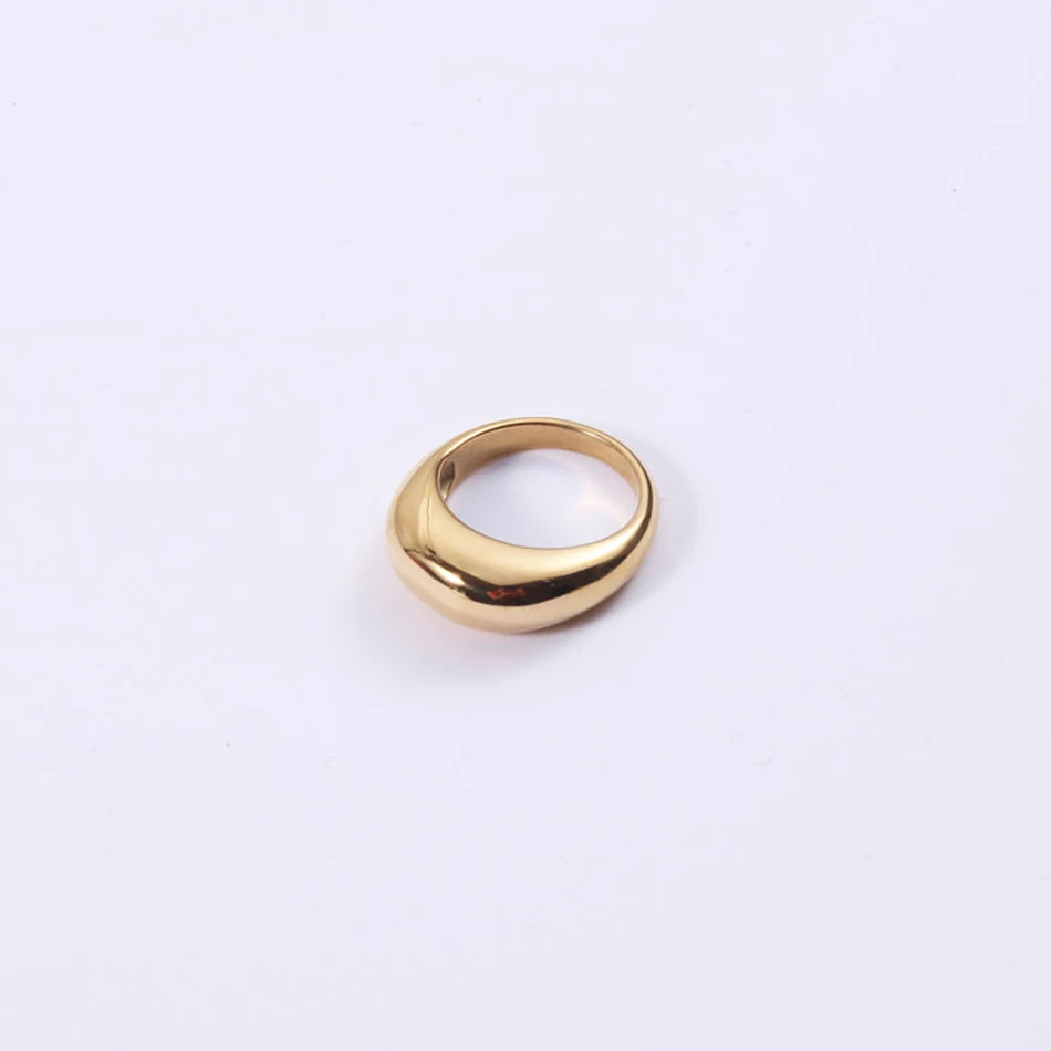 COLALA Waterproof Fashion Simple Stainless Steel Rings for Women Arc Rings Jewellery No fading Geometric Ring Size 5 6 7 8