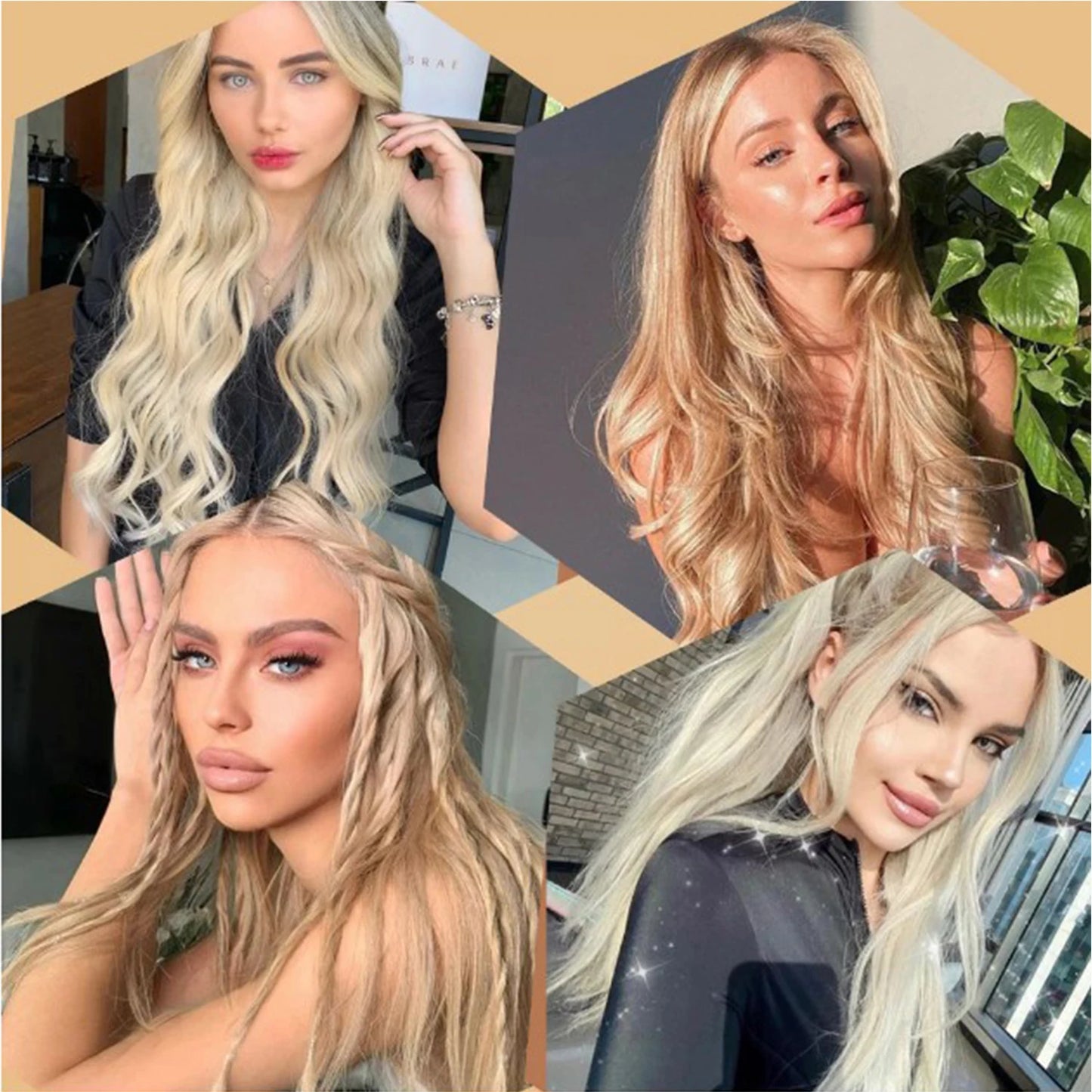 Straight Hair Extensions Synthetic Smooth Ombre Hair Weaving 26 inches brown Synthetic Straight Hair Bundles Full To End
