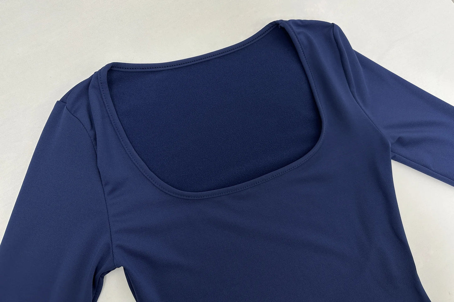 Fairyshely 2025 Spring Blue Casual Bodycon T-shirt Sexy Autumn Women Solid Bodycon Crop Top Lady Long Sleeve Clud Short Tops