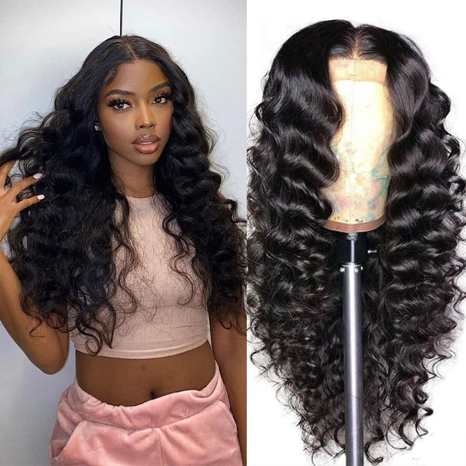 Loose Deep Wave Wigs 100% Human Hair Wigs Water Wave Brazilian HD Lace Frontal Wig 13x6 HD Lace Front Human Hair Wig For Women