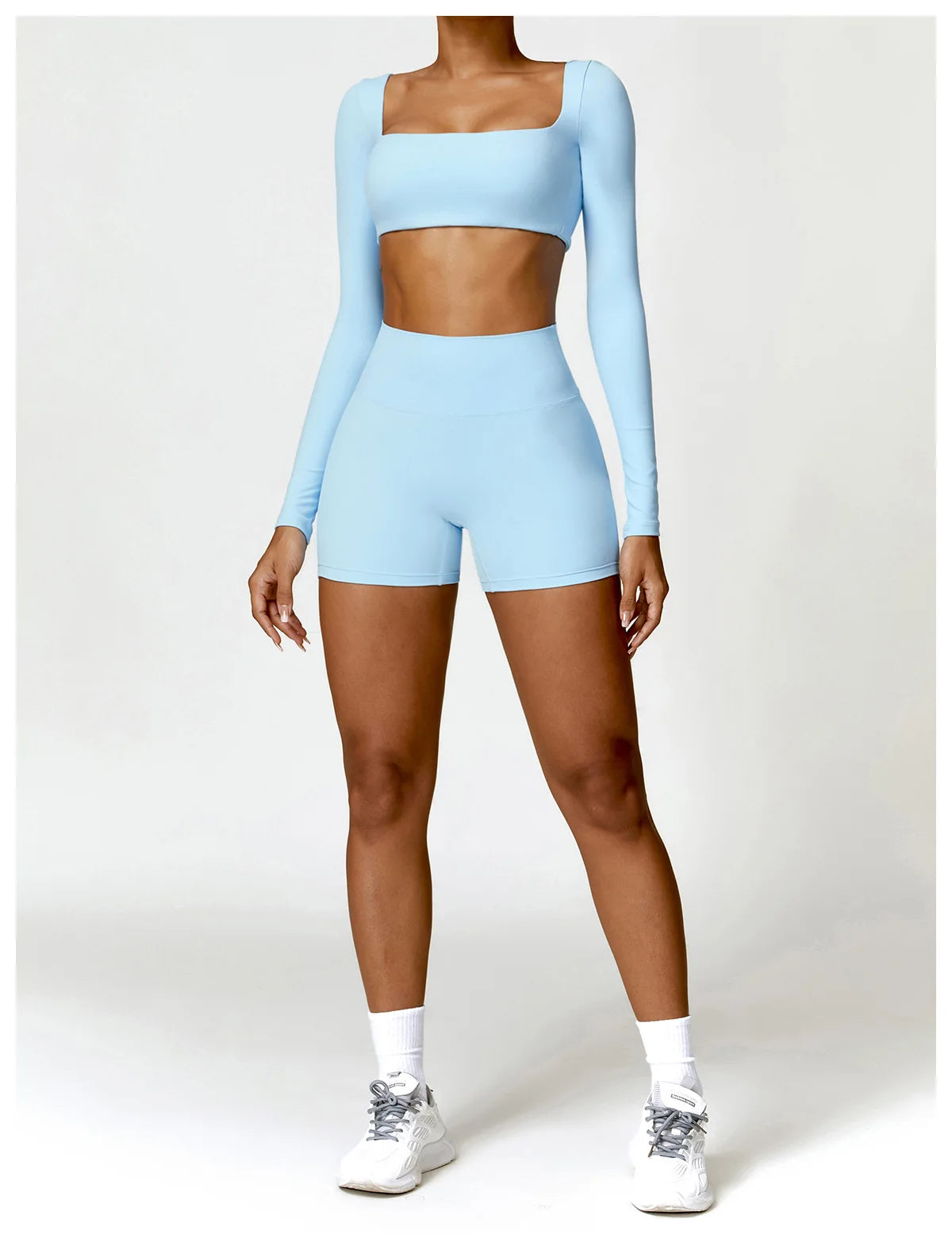 2PCS Yoga Set Women Gym Long Sleeve Sports Suits Fitness Bra Crop Top Workout Clothes Female Athletic Wear Legging Sportswear