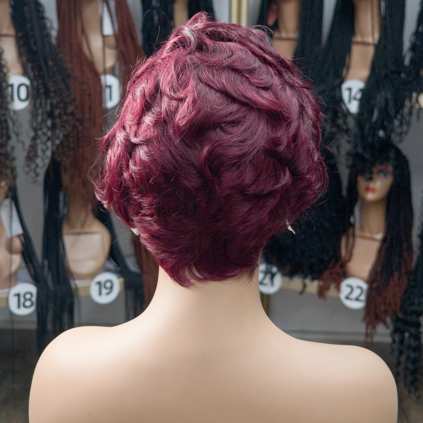 Natural Color 180% Density Pixie Cut Curly Wigs 13x4 Transparent Lace Frontal Wigs Brazilian Human Hair Bouncy Curly Bob Wig 1B#