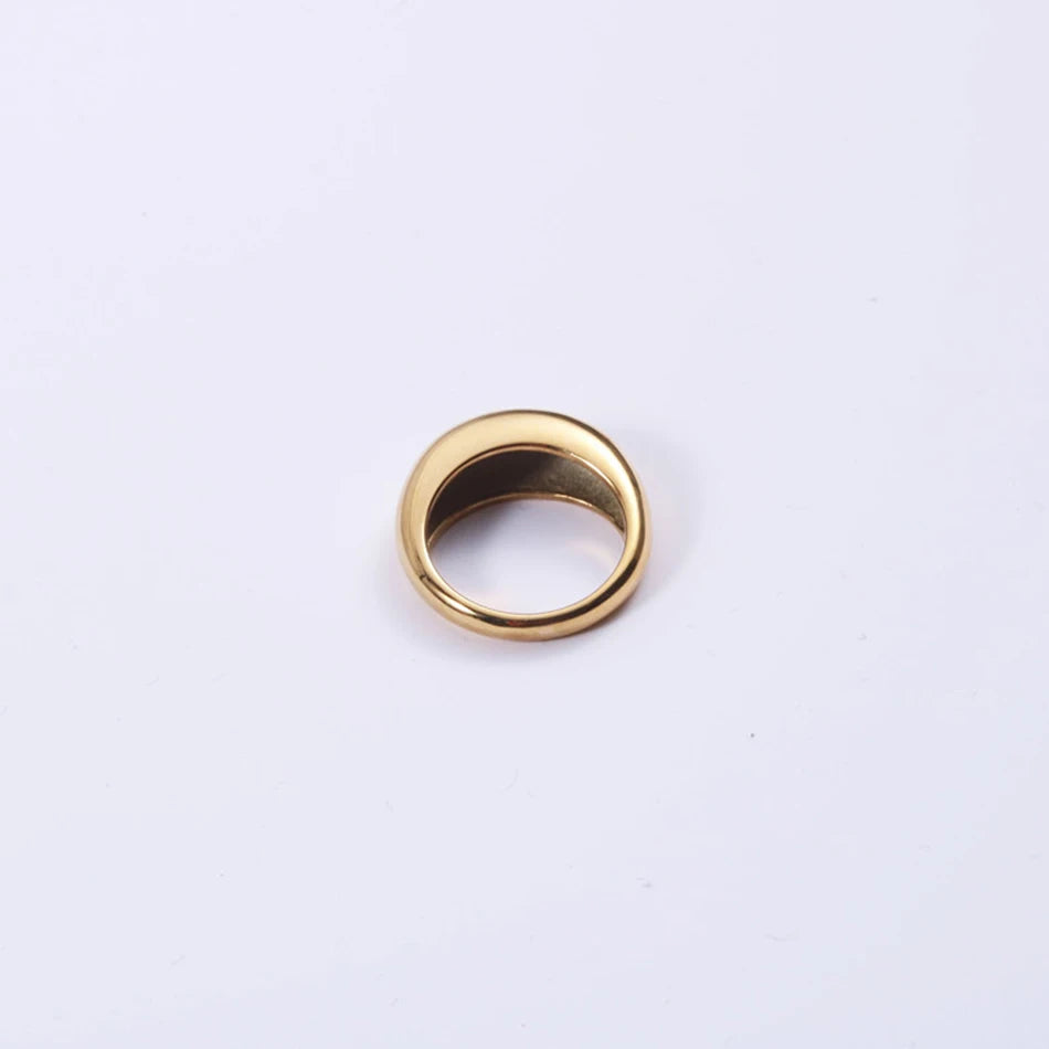 COLALA Waterproof Fashion Simple Stainless Steel Rings for Women Arc Rings Jewellery No fading Geometric Ring Size 5 6 7 8
