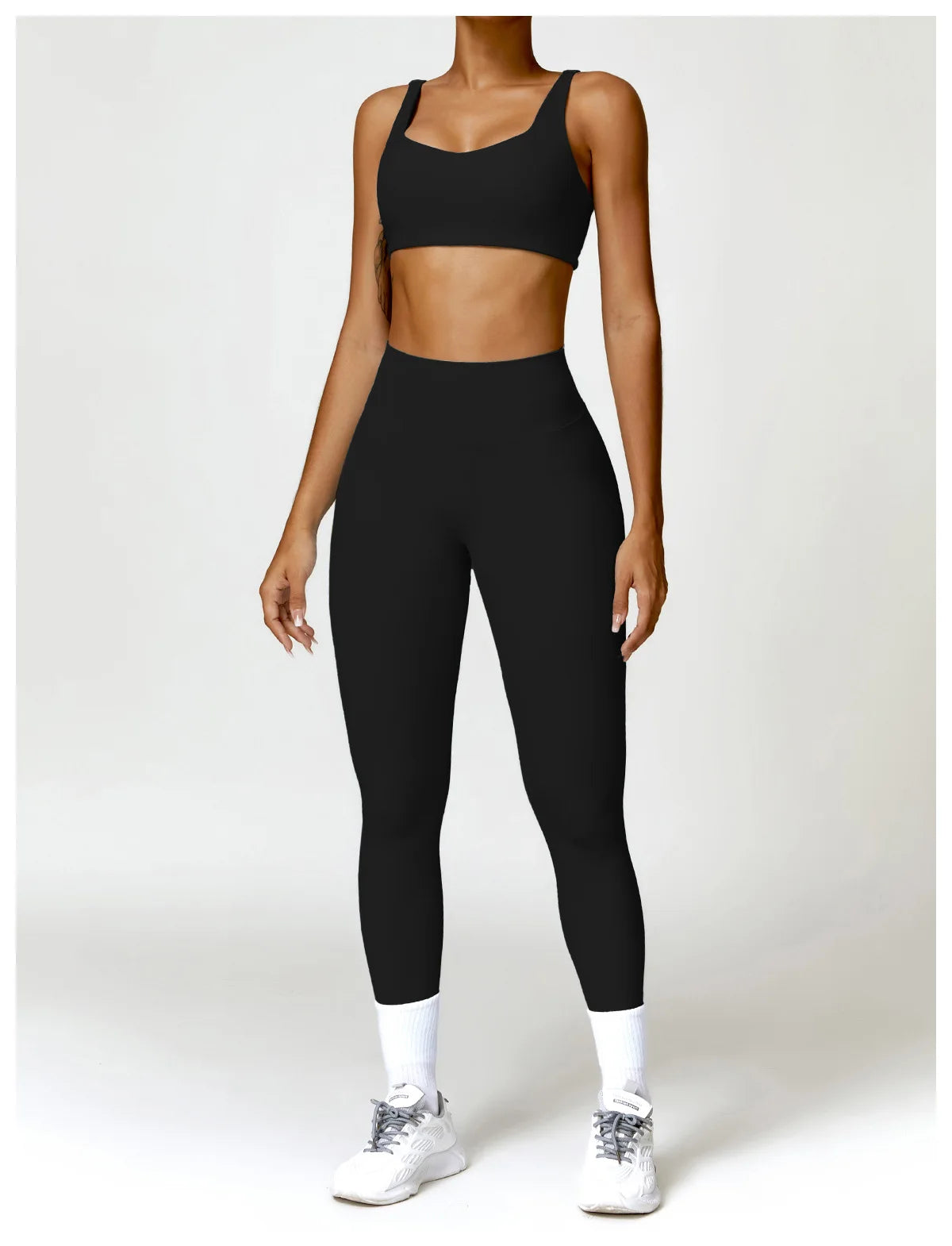 2PCS Yoga Set Women Gym Long Sleeve Sports Suits Fitness Bra Crop Top Workout Clothes Female Athletic Wear Legging Sportswear