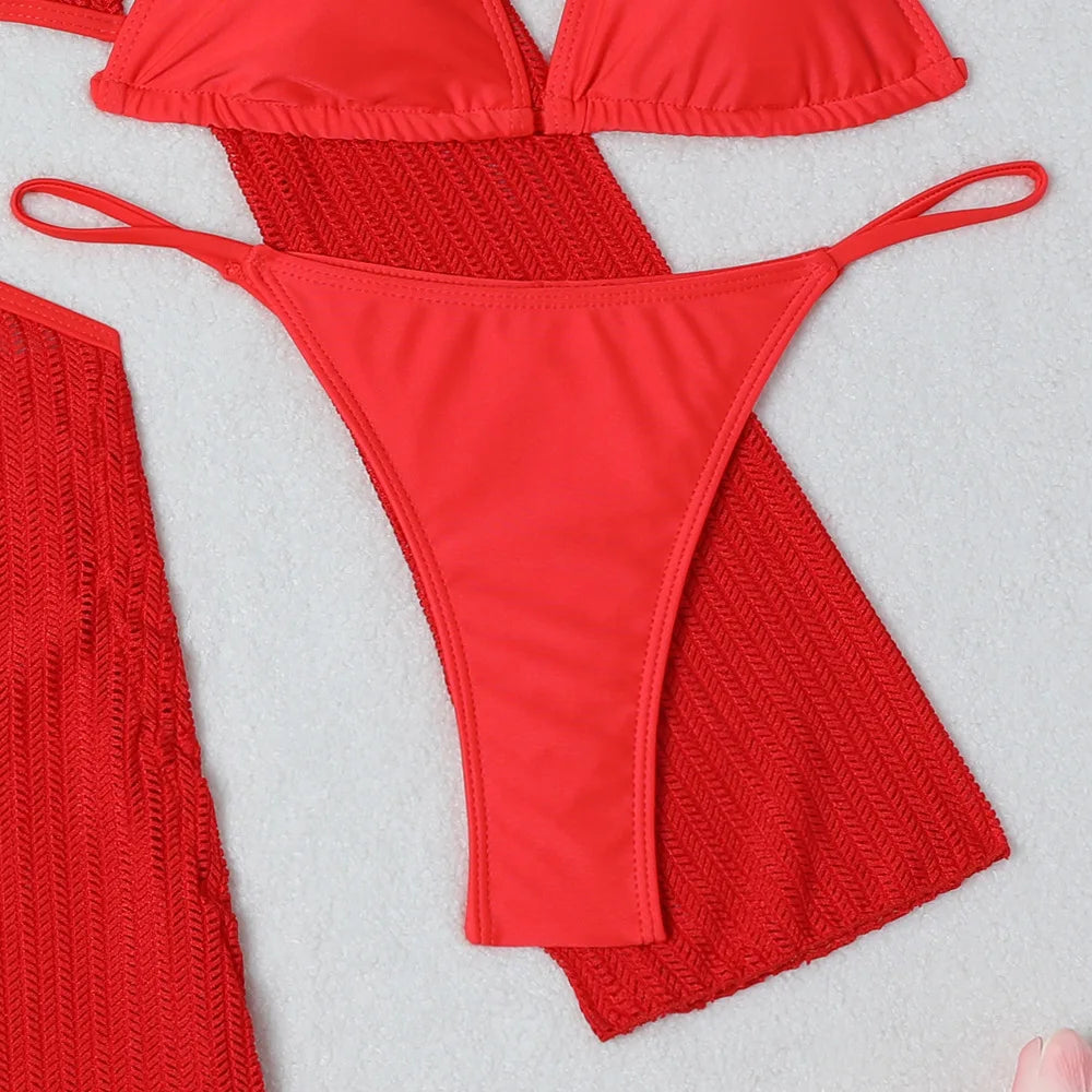 2025 Sexy Bikinis Female Swimsuits Women's Three-Piece Swimwear Beach Swim Wear Bathing Suits Brazilian Bikini Set Pool Bather