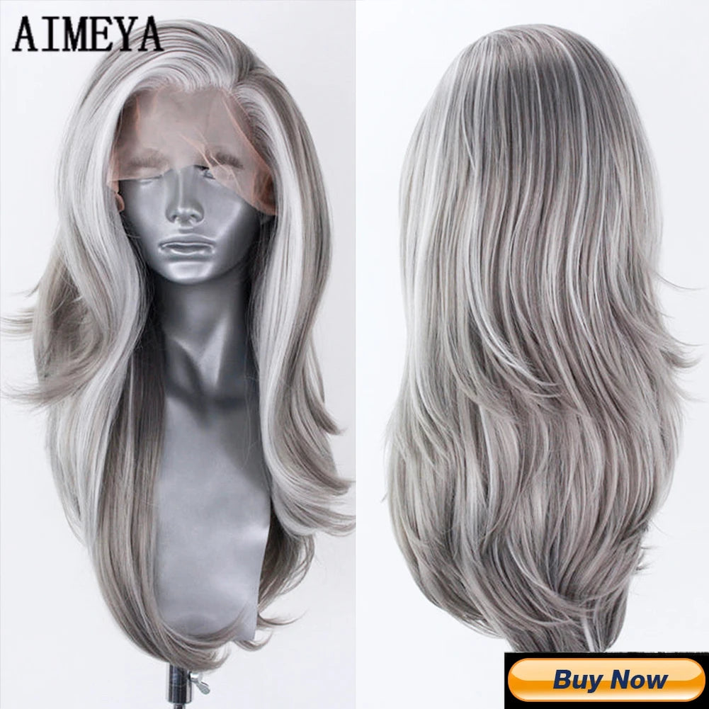 Synthetic Lace Front Wigs for Black Women Natural Hairline Synthetic Hair Lace Wig Long Brown Wig Pre Plucked Baby Hair Cosplay