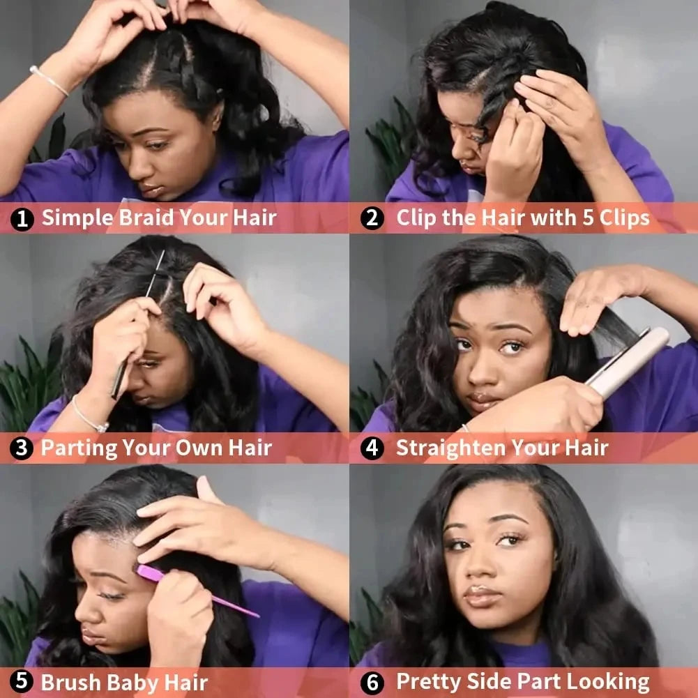 250 Density V Part Wig Human Hair Body Wave Upgrade V Part Wig No Leave Out Glueless V Part Wig Human Hair Wig Remy Hair Daily