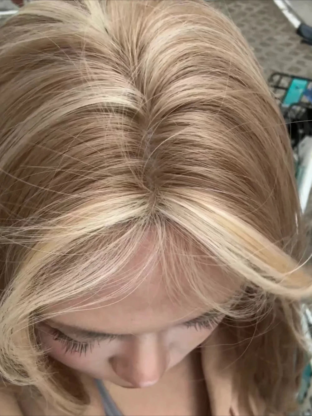 Blonde Wig for Women Long Straight Blonde Brown Wig Asian American Lace Front Synthetic Wig for Daily Use Cosplay Ombre Peluca