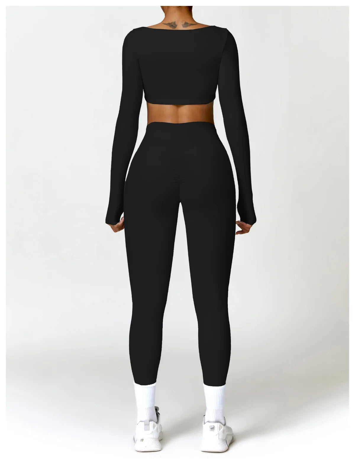 2PCS Yoga Set Women Gym Long Sleeve Sports Suits Fitness Bra Crop Top Workout Clothes Female Athletic Wear Legging Sportswear