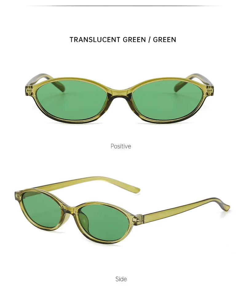 Retro Oval Frame Sunglasses Fashion Personalized Trendy Small Frame Sunglasses Punk Cat Eyes Sunshade Sun Protection Glasses