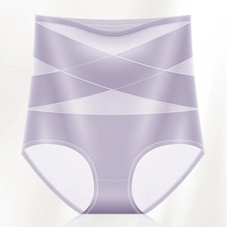 Women's highwaisted postpartum silk pants with abdominal lifting and shaping girdle