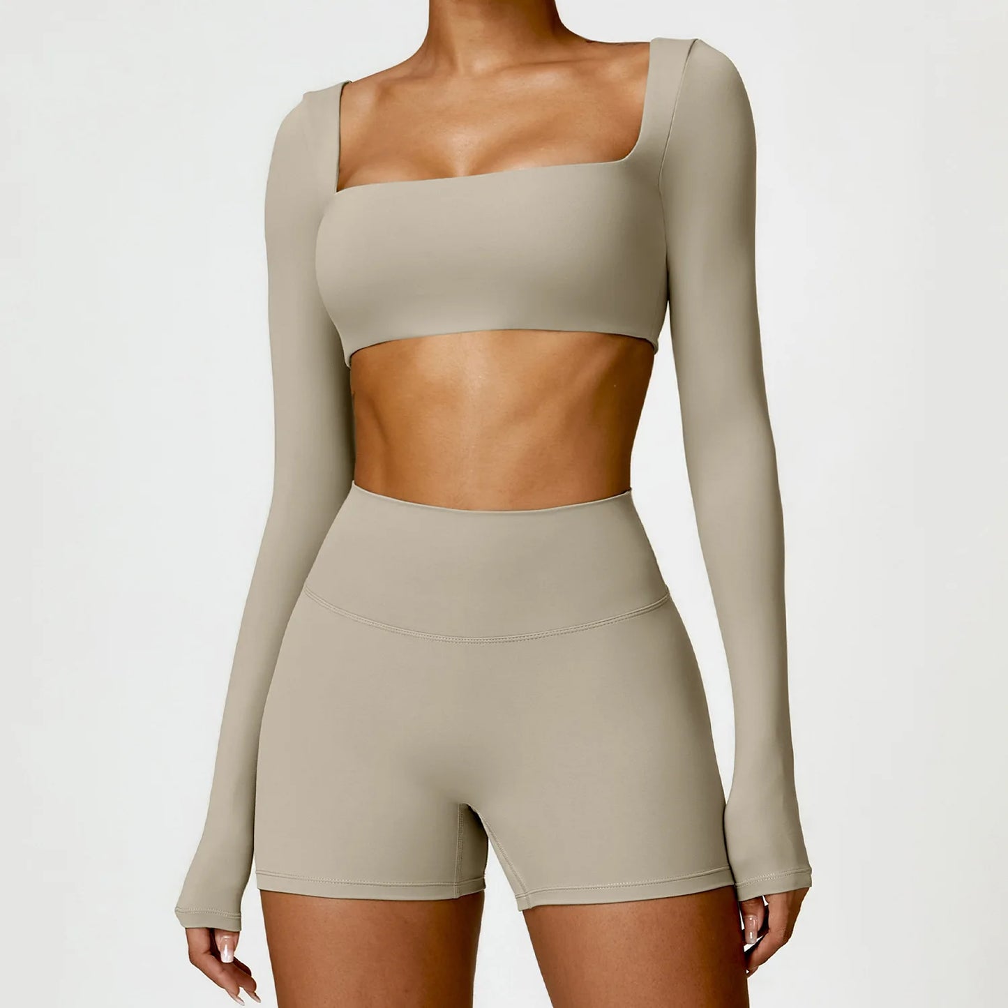 2PCS Yoga Set Women Gym Long Sleeve Sports Suits Fitness Bra Crop Top Workout Clothes Female Athletic Wear Legging Sportswear