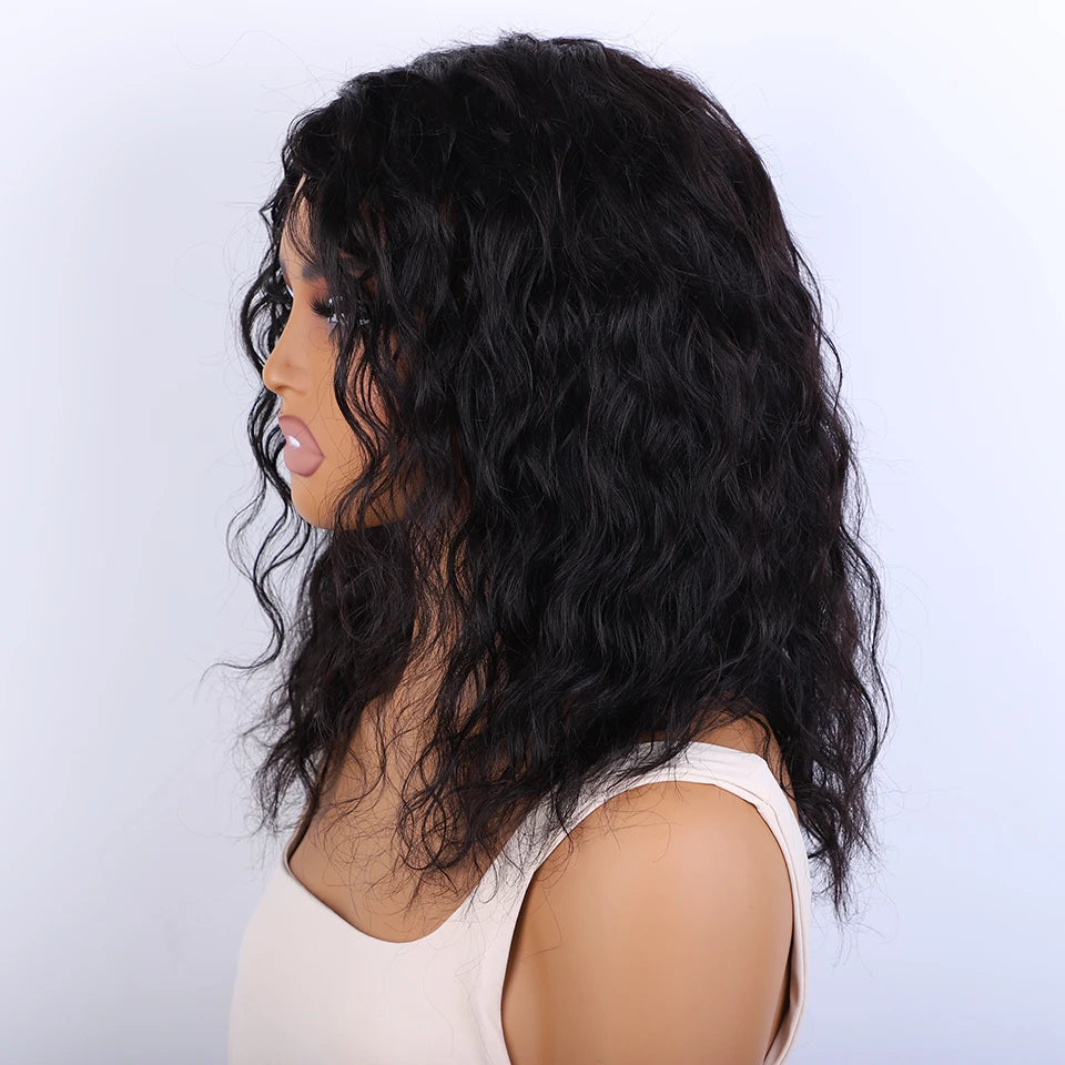 Sleek 33 Brown Colored Human Hair Wigs For Women 100% Real Ready To Wear Bodywave Short Wig 4# Brown Colored Bodywave Hair Wigs