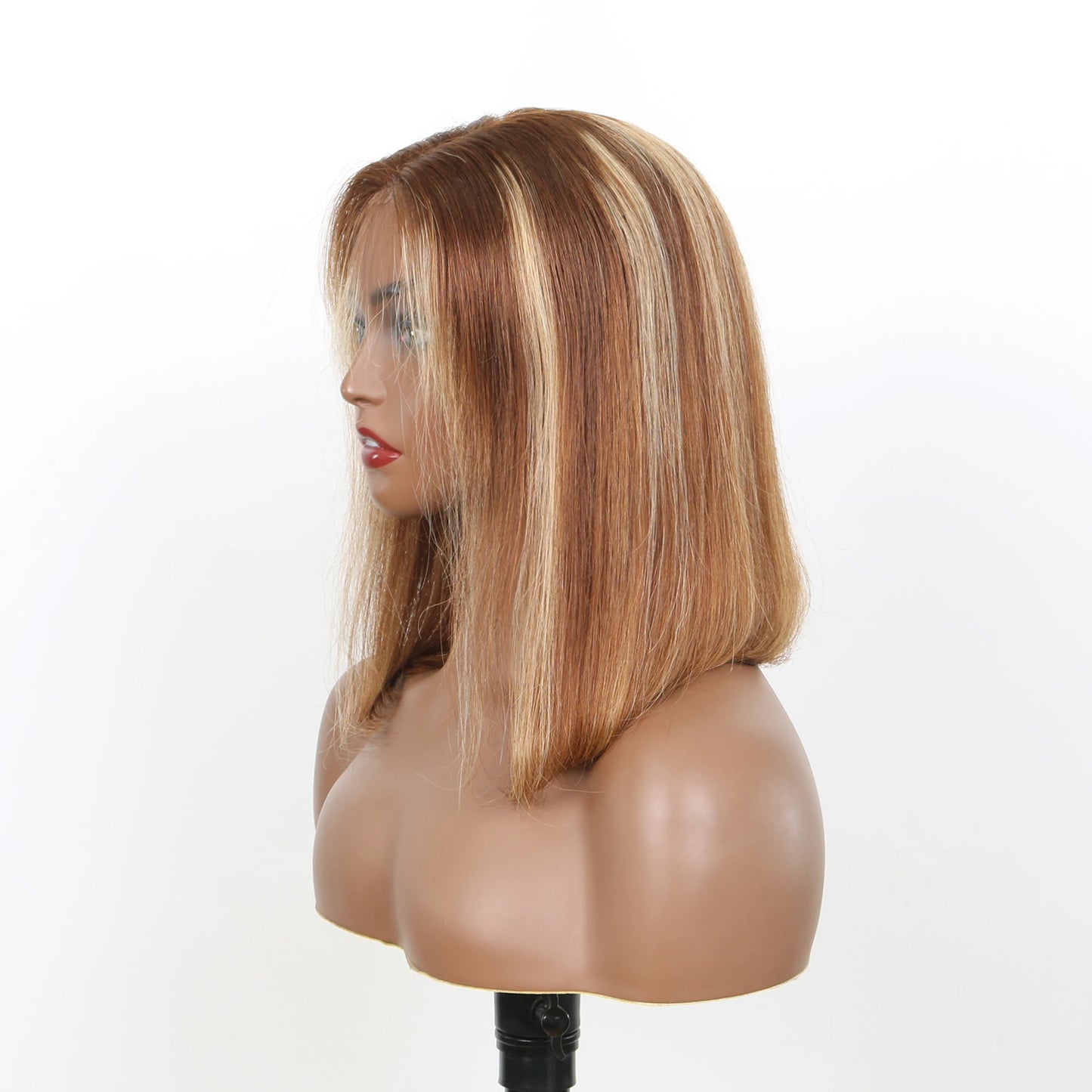 Straight Highlight Glueless Wigs Human Hair Ready To Wear 6X4 Lace Frontal Honey Blonde Short Bob Brazilian Human Hair Wig