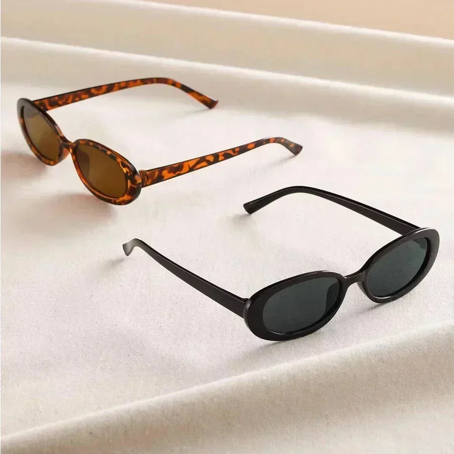 Vintage Oval Sunglasses Women Luxury Brand Designer Small Oval Sun Glasses Retro Black Red Glasses ladies Goggle