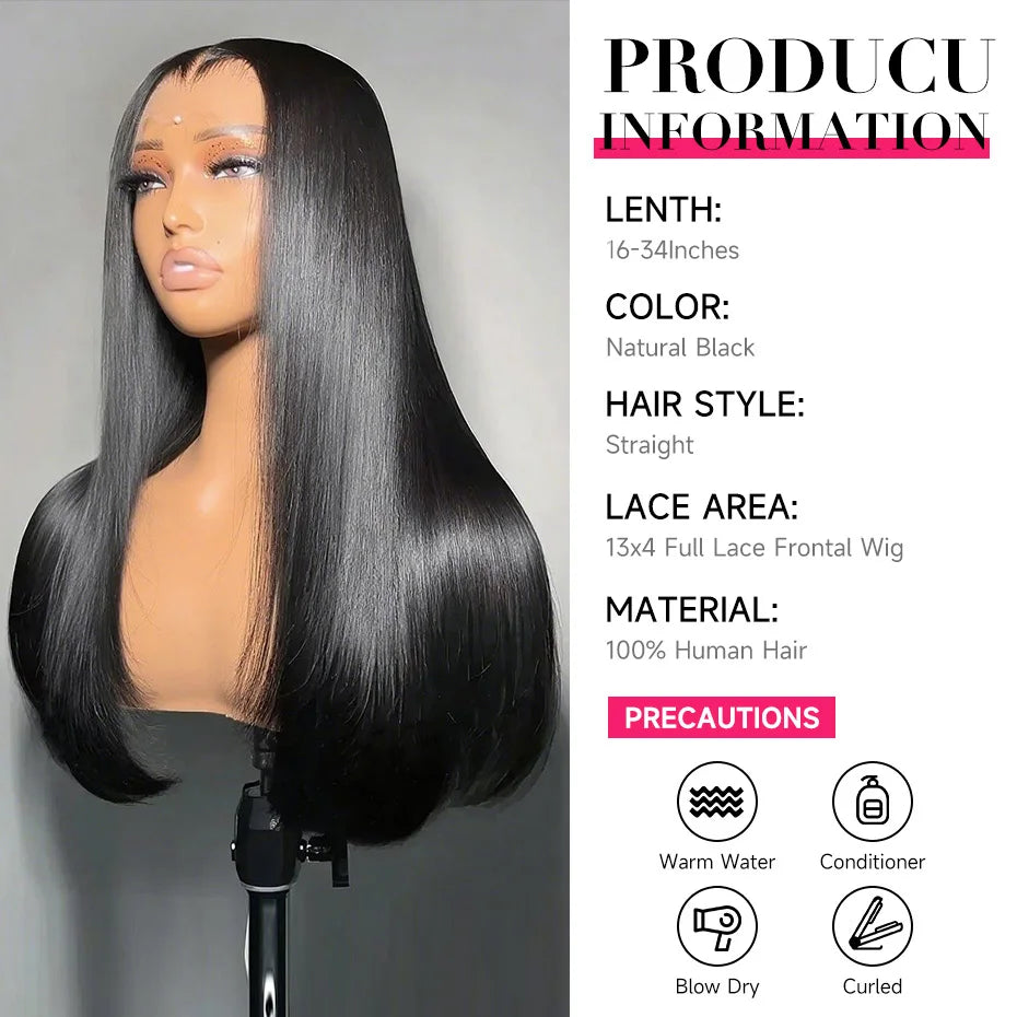Pre Plucked M-Shaped Hairline Lace Front Human Hair Wigs 13x4 13x6 Transparent Lace Frontal Wig Widow's Peak Raw Vietnamese Hair