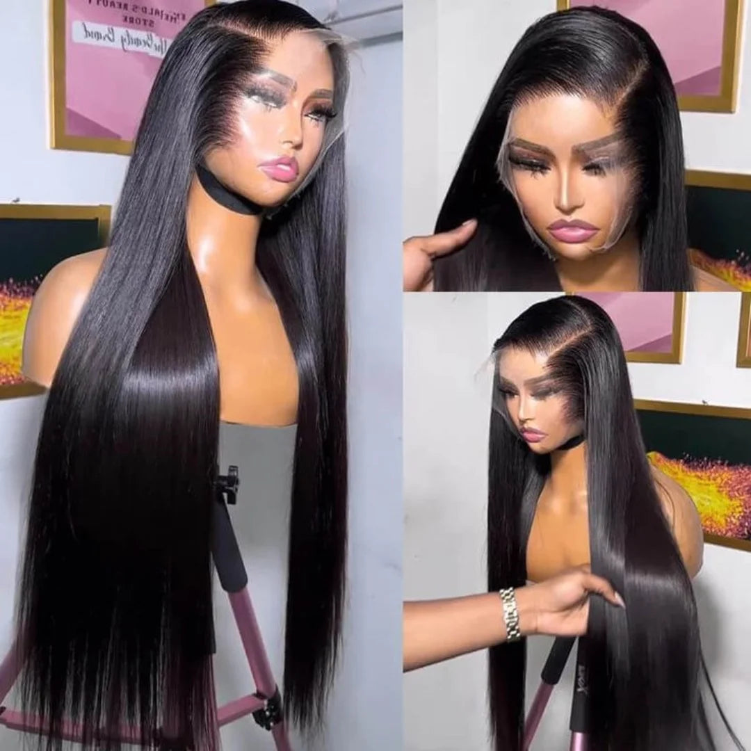 Wear Go Glueless Wig 30 32 Inch Bone Straight 13x6 HD Lace Frontal Wig Ready To Go Human Hair 5x7 HD Glueless Wigs Pre plucked