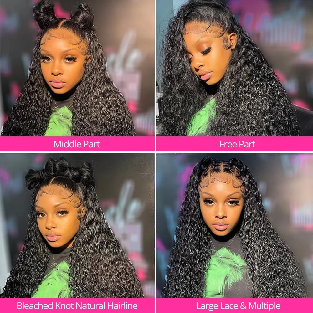 Kinky Curly Human Hair Wigs Deep Wave 13x6 HD Lace Frontal Wig Black Brazilian 13x4 HD Lace Front 100% Human Hair Wigs For Women
