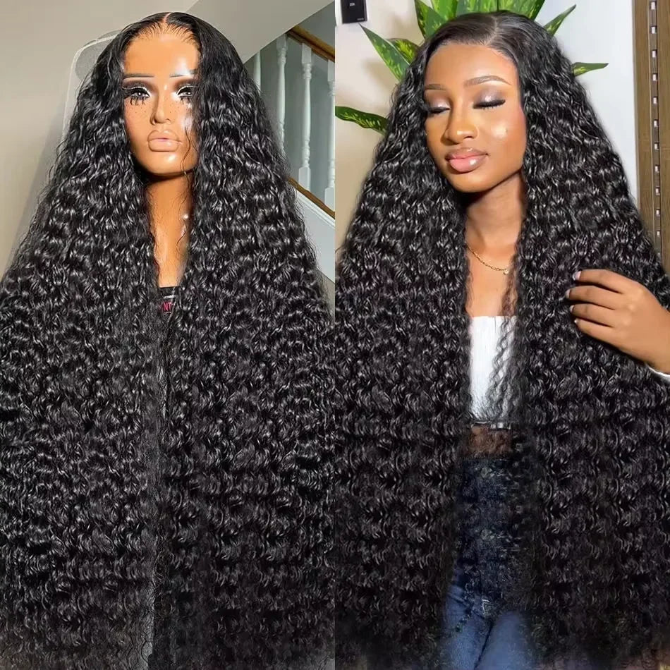 200% Density Loose Deep Wave Hd Transparent Lace Front Wig For Women 30 36 Inch 13x6 Brazilian Curly Human Hair Lace Frontal Wig