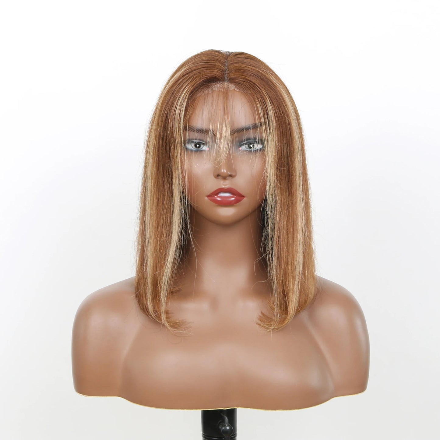 Straight Highlight Glueless Wigs Human Hair Ready To Wear 6X4 Lace Frontal Honey Blonde Short Bob Brazilian Human Hair Wig
