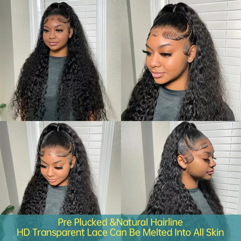 Kinky Curly Human Hair Wigs Deep Wave 13x6 HD Lace Frontal Wig Black Brazilian 13x4 HD Lace Front 100% Human Hair Wigs For Women