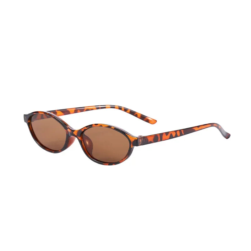 Retro Oval Frame Sunglasses Fashion Personalized Trendy Small Frame Sunglasses Punk Cat Eyes Sunshade Sun Protection Glasses