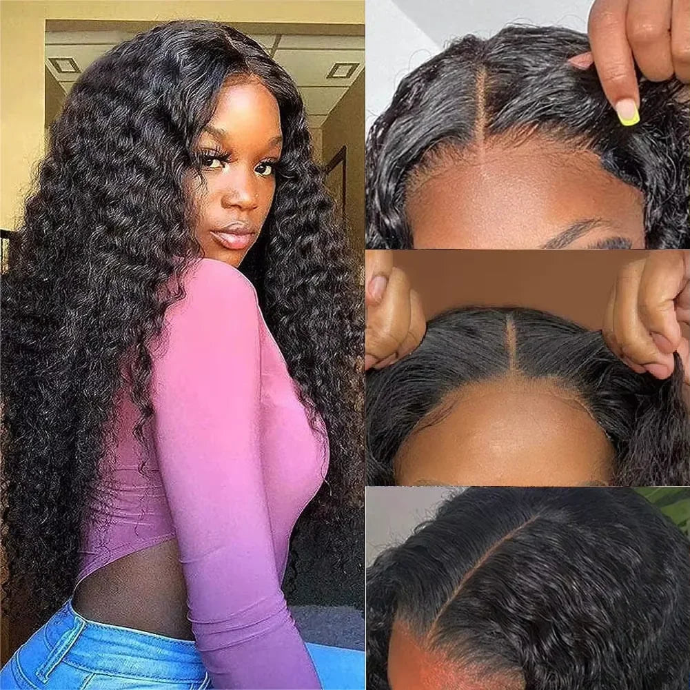 200% Density Loose Deep Wave Hd Transparent Lace Front Wig For Women 30 36 Inch 13x6 Brazilian Curly Human Hair Lace Frontal Wig