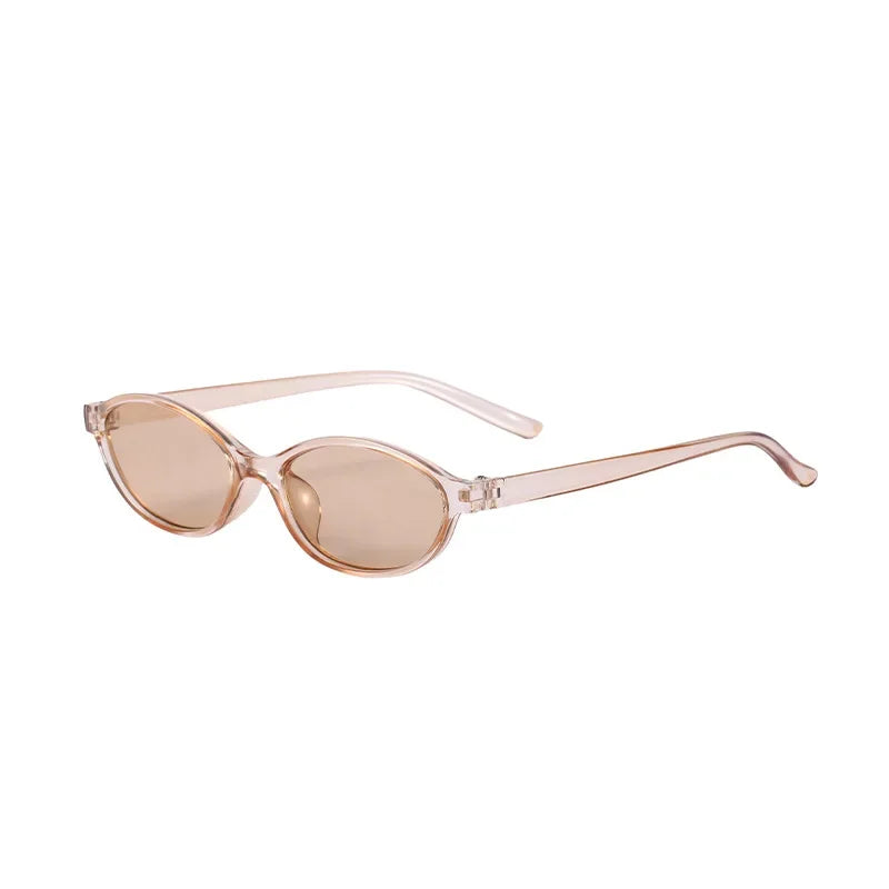 Retro Oval Frame Sunglasses Fashion Personalized Trendy Small Frame Sunglasses Punk Cat Eyes Sunshade Sun Protection Glasses
