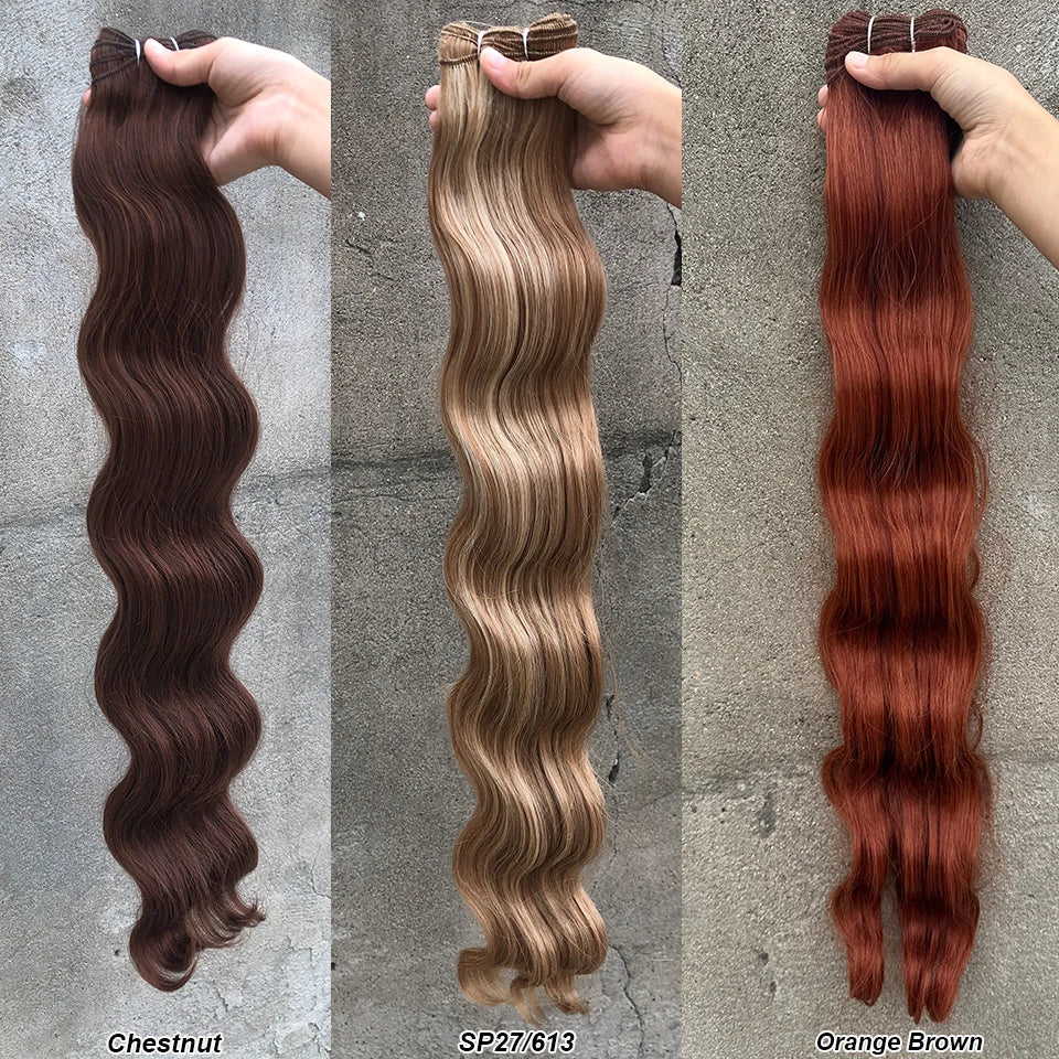 Magicae Brown Body Wave 30Inches 200g Hair Bundles Blond 27/613 White 60# Soft High Synthetic Hair Weave Ombre Gray M888 Hair