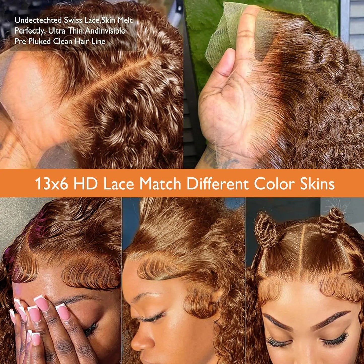 Curly wigs Transparent Lace Front Wig Chocolate Brown 13x4 13x6 Brazilian Deep Wave Frontal Human Hair Wig for Women Pre Plucked