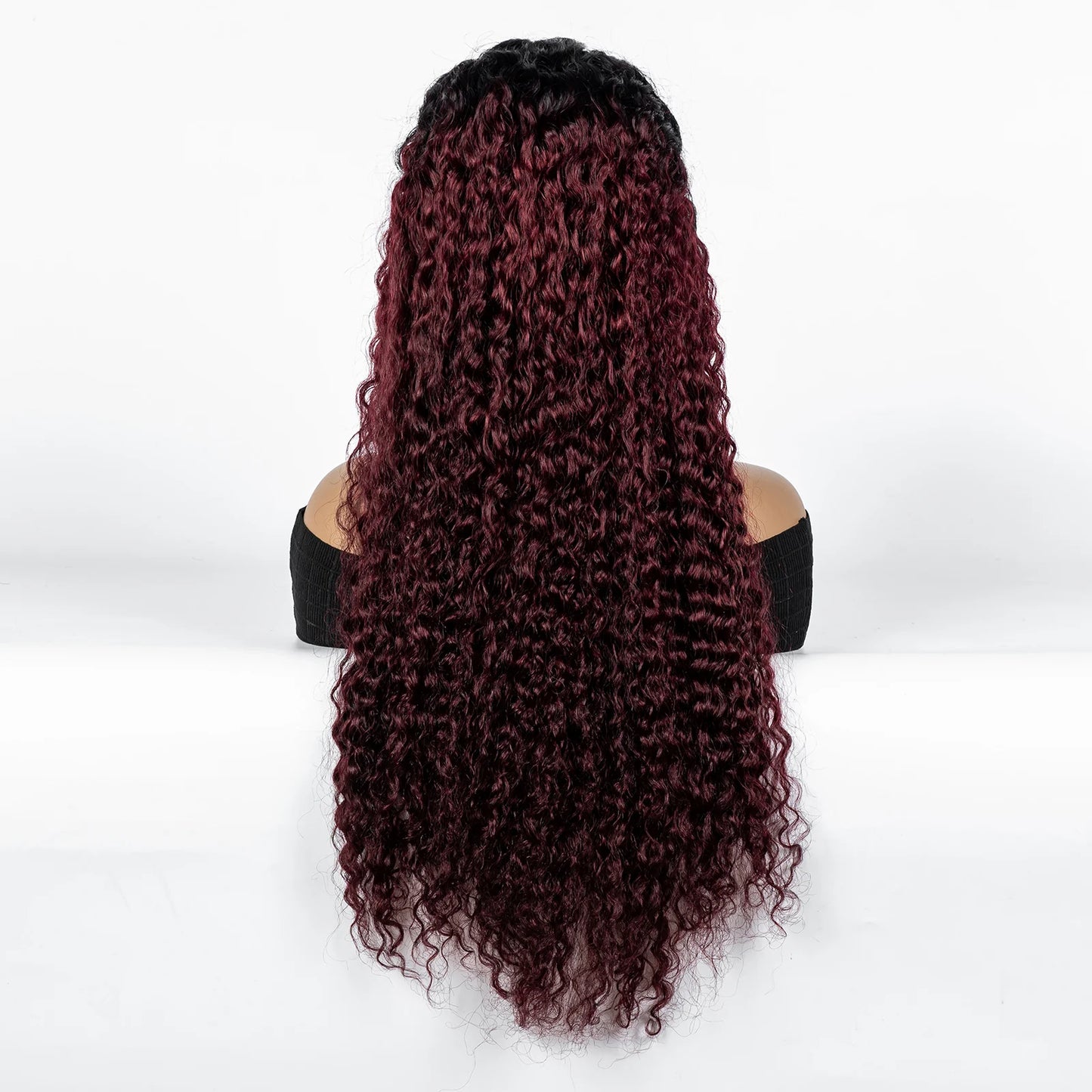 300% Density Ombre 30 Inches Water Wave Wavy Curly Human Hair Wigs 13x4 Transparent Lace Frontal Human Hair Wig for Women
