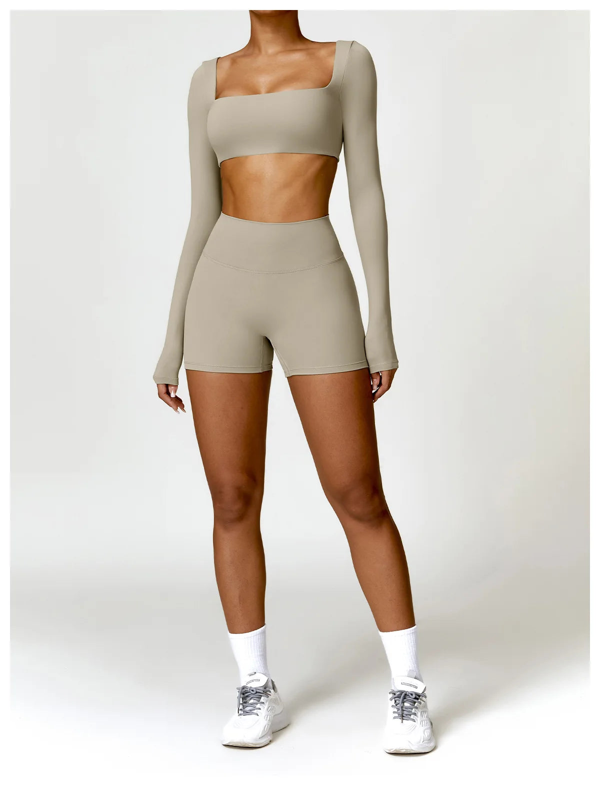 2PCS Yoga Set Women Gym Long Sleeve Sports Suits Fitness Bra Crop Top Workout Clothes Female Athletic Wear Legging Sportswear
