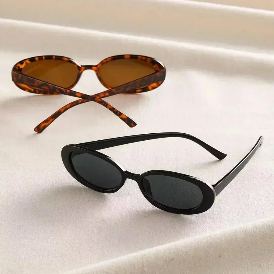Vintage Oval Sunglasses Women Luxury Brand Designer Small Oval Sun Glasses Retro Black Red Glasses ladies Goggle