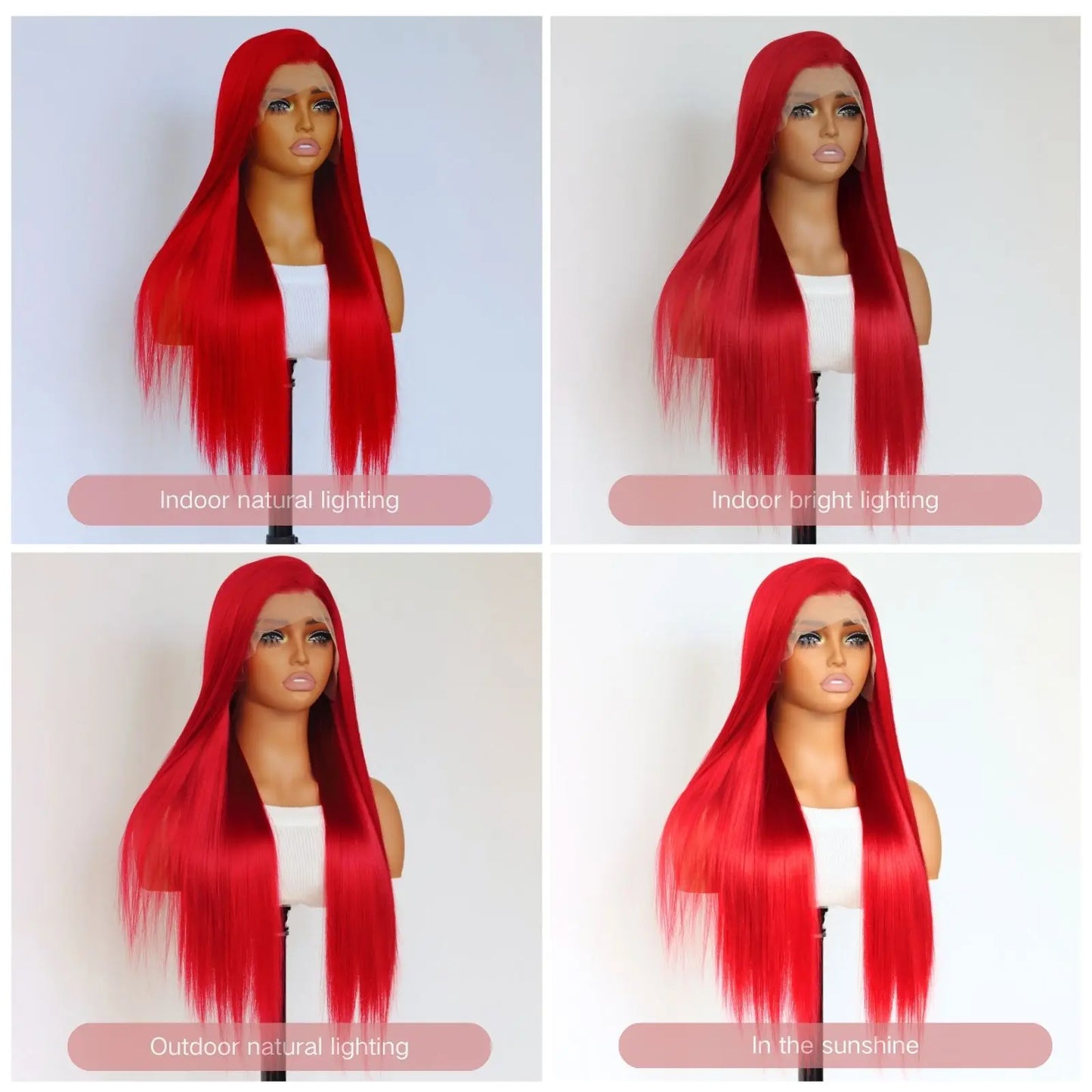 13X4 Burgundy Red Wig Long Straight Synthetic Lace Front Wig Dark Wine Colored Hair Lace Frontal Wigs for Women Party Cosplay