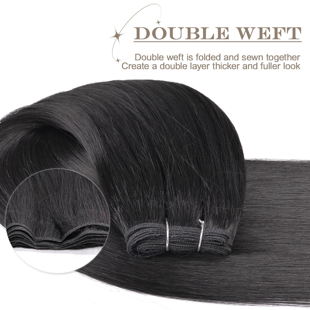 Straight Hair Extensions Synthetic Smooth Ombre Hair Weaving 26 inches brown Synthetic Straight Hair Bundles Full To End