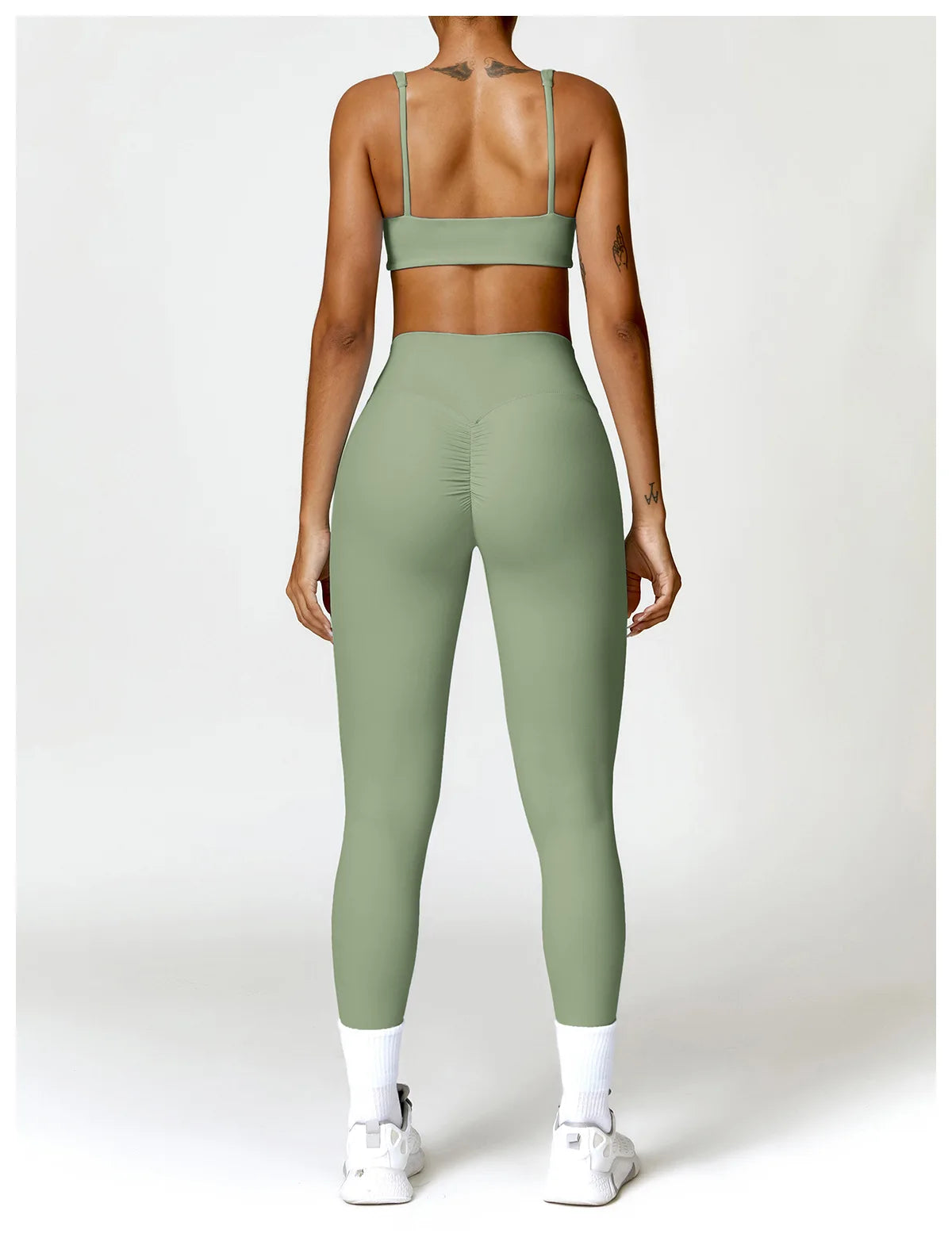2PCS Yoga Set Women Gym Long Sleeve Sports Suits Fitness Bra Crop Top Workout Clothes Female Athletic Wear Legging Sportswear