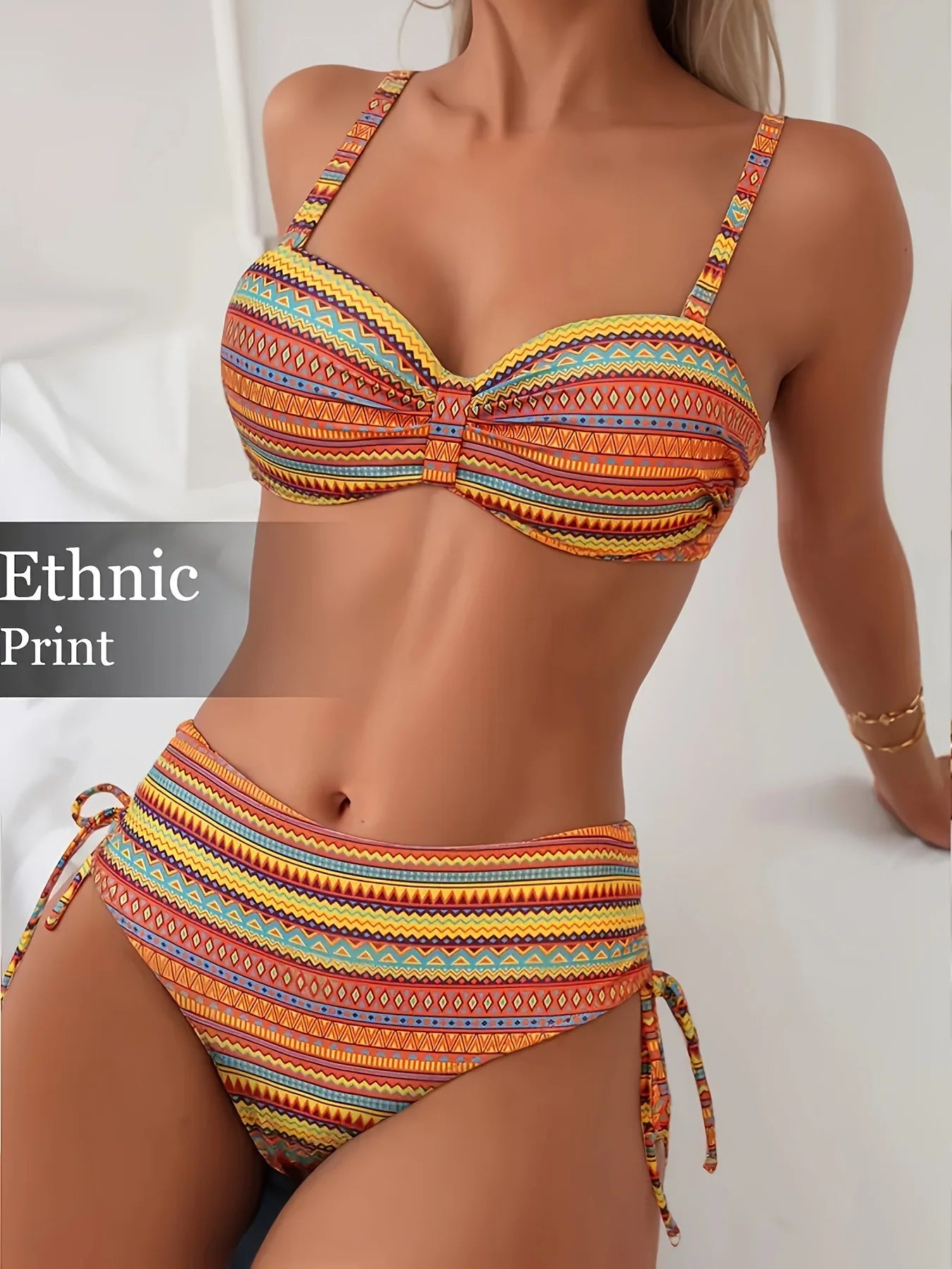 Leopard Print Bikini Sets Tie Side Cut Out High Waist High Cut Two Pieces Swimsuit Women's Backless Swimwear Bathing Suits