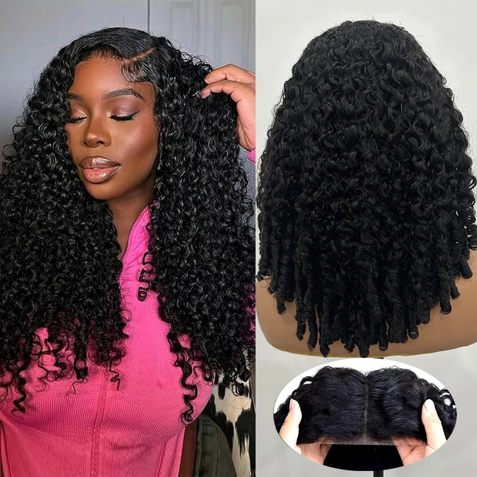100% Human Hair Burmese Curly 5X5 HD Lace Closure Wigs 250 Density Ombre Deep Curly Water Wave Glueless Wigs With Spiral End