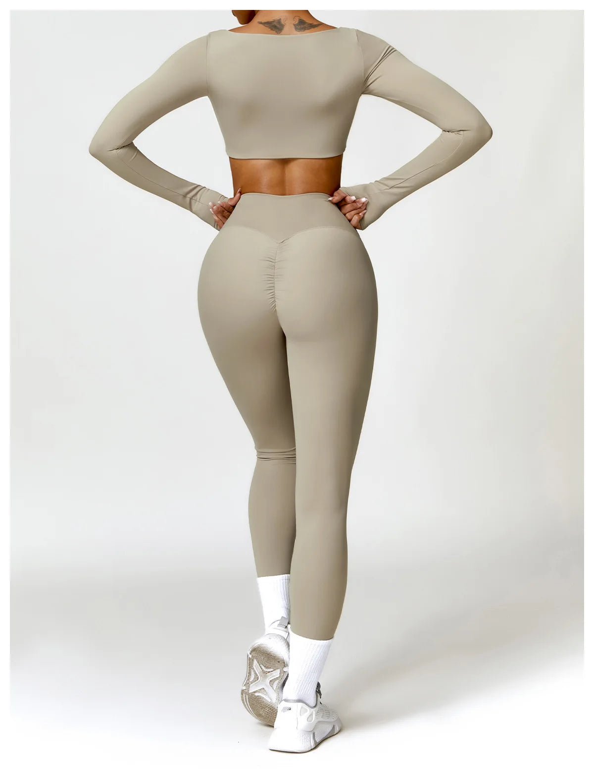 2PCS Yoga Set Women Gym Long Sleeve Sports Suits Fitness Bra Crop Top Workout Clothes Female Athletic Wear Legging Sportswear