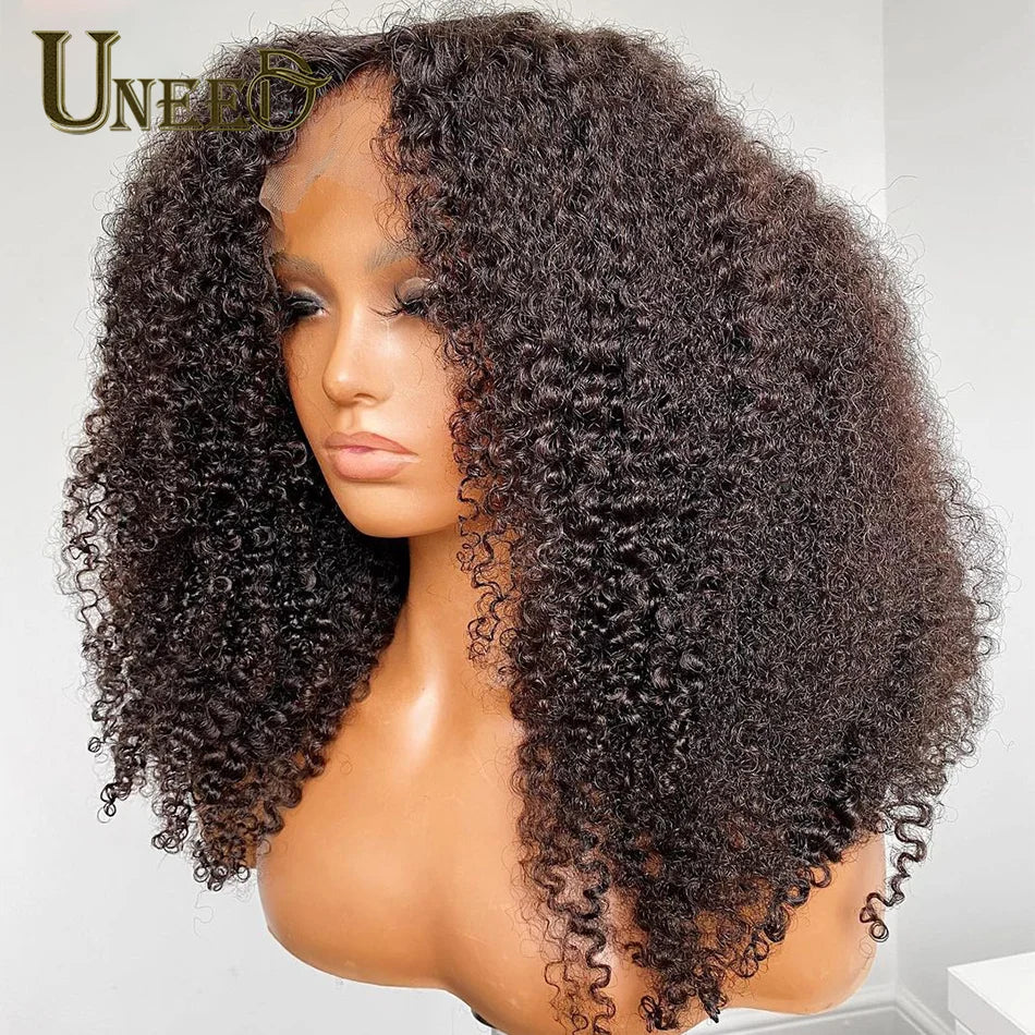 Mongolian Kinky Curly Wig Human Hair 13x4 Curly Lace Front Human Hair Wigs Kinky Curly Lace Closure Wig For Women 180 Density