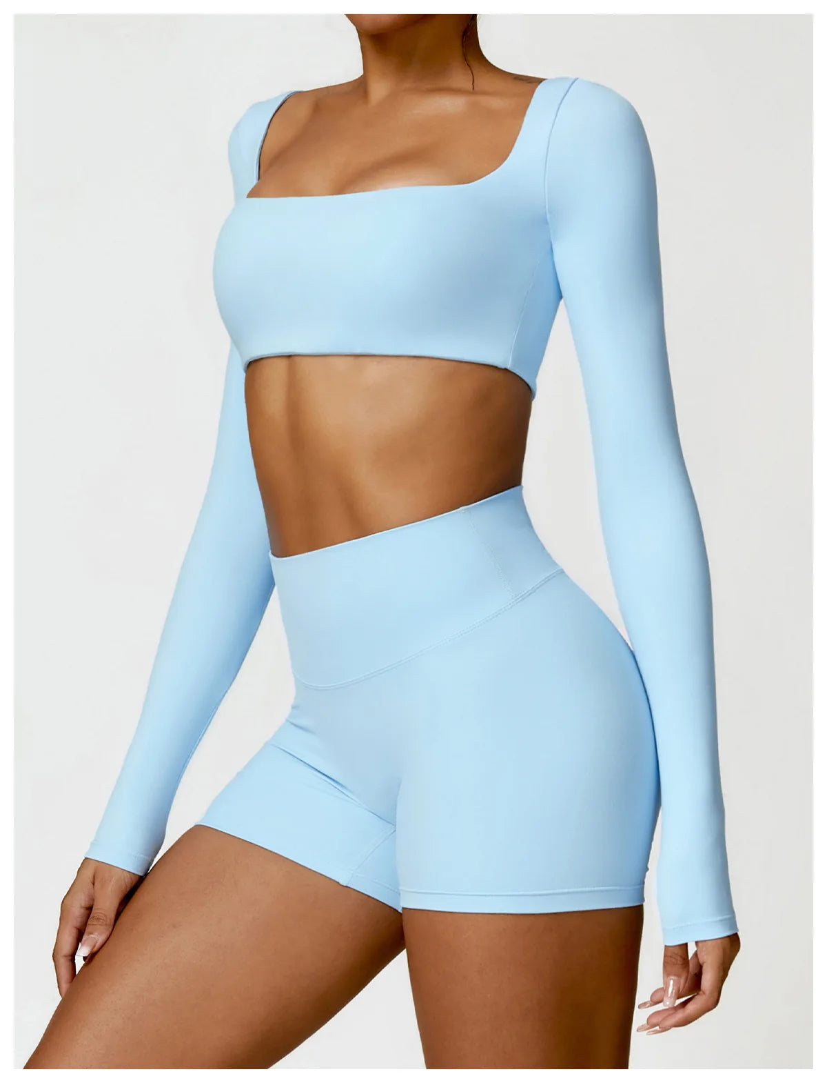 2PCS Yoga Set Women Gym Long Sleeve Sports Suits Fitness Bra Crop Top Workout Clothes Female Athletic Wear Legging Sportswear