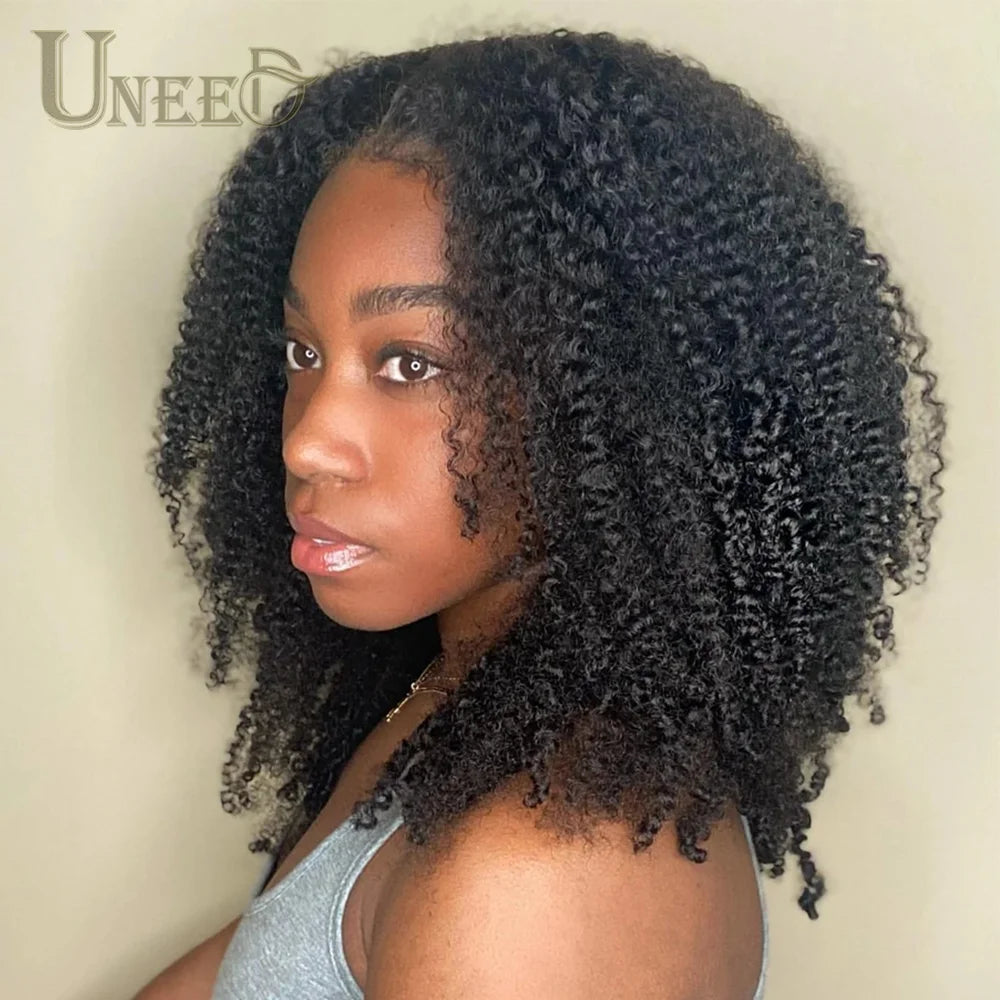 Mongolian Kinky Curly Wig Human Hair 13x4 Curly Lace Front Human Hair Wigs Kinky Curly Lace Closure Wig For Women 180 Density