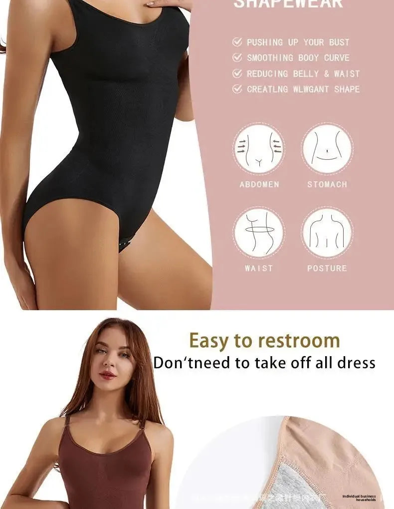 Women's One-Piece Shapewear Underwear Elastic Body Shaping Beauty Forming Tummy Control Hip Lifting Strap Underwear