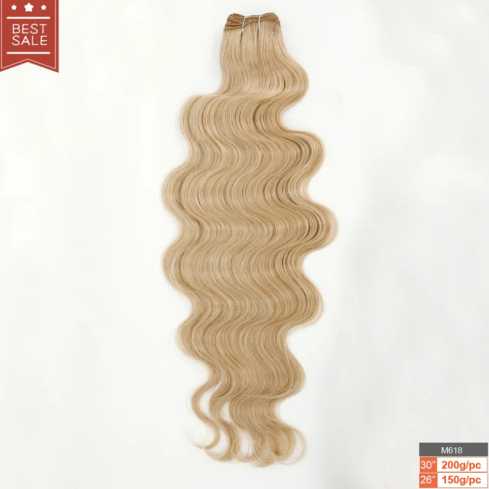 Magicae Brown Body Wave 30Inches 200g Hair Bundles Blond 27/613 White 60# Soft High Synthetic Hair Weave Ombre Gray M888 Hair